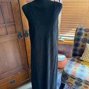 Vintage Jones New York Sleeveless Black Occasion Dress with Beading